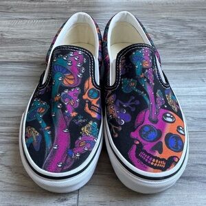 Vans Trippy Drip Skull Classic Slip-On Sneakers